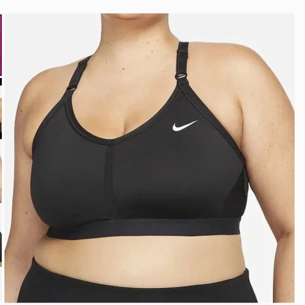 Nike Indy Plus Size Black V-Neck Sports Bra 1X NWT